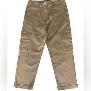 Micheal Kors - High Rise Straight Ankle Cargo Pants Size: 12 Color: Khaki
